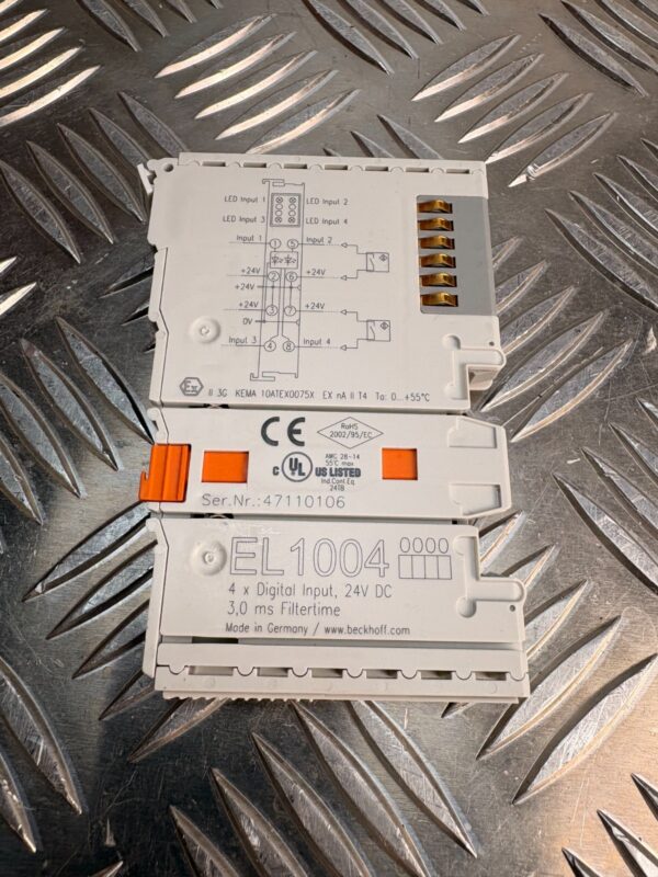 10-1018.jpg Beckhoff EL1004 4 Channel Digital Input 24V DC EtherCAT Terminal Module