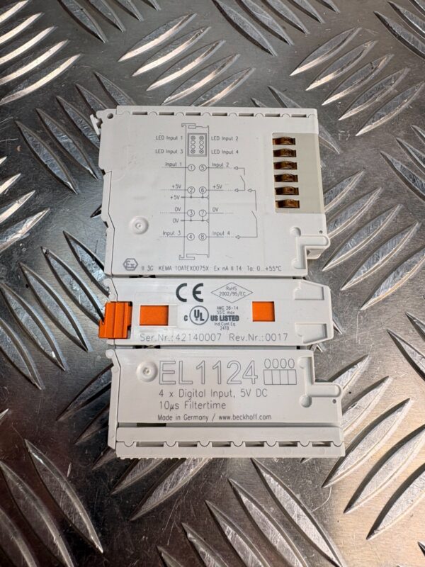 10-1022.jpg Beckhoff EL1124 4 Channel Digital Input 5V DC High Speed EtherCAT Terminal