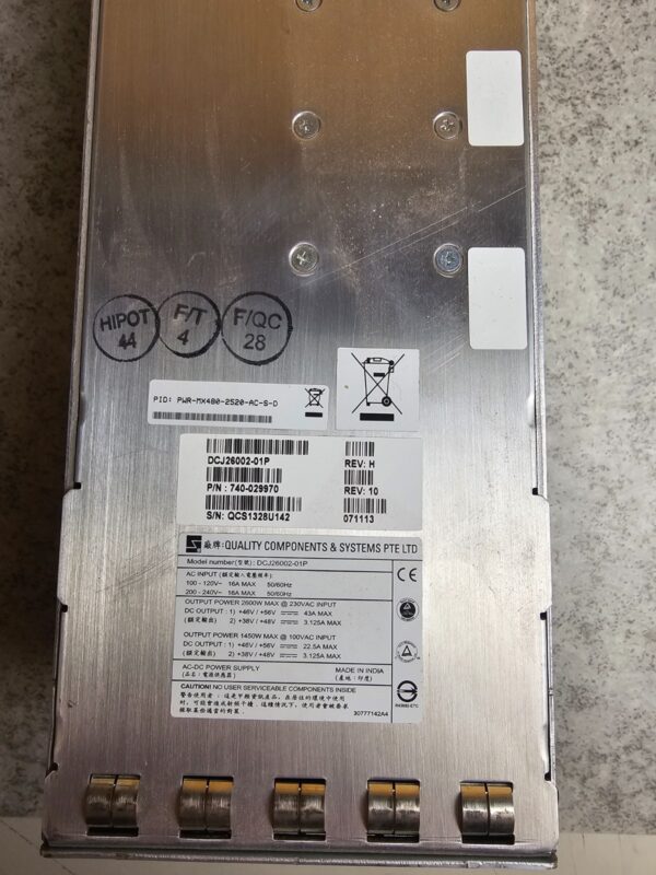 10-1281.jpg Juniper MX480 2520W AC Power Supply PWR-MX480-2520-AC