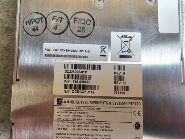 10-1286.jpg Juniper MX480 2520W AC Power Supply PWR-MX480-2520-AC