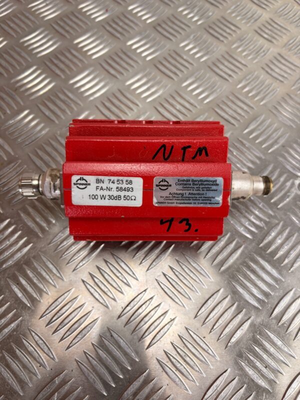 10-1408.jpg Spinner RF Attenuator 30dB 100W 50 Ohm BN745358 High Power Coaxial