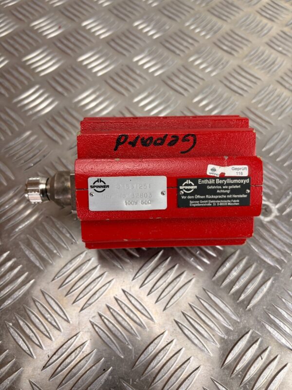 10-1412.jpg Spinner RF Dummy Load BN531251 100W 50 Ohm High Power Termination Red