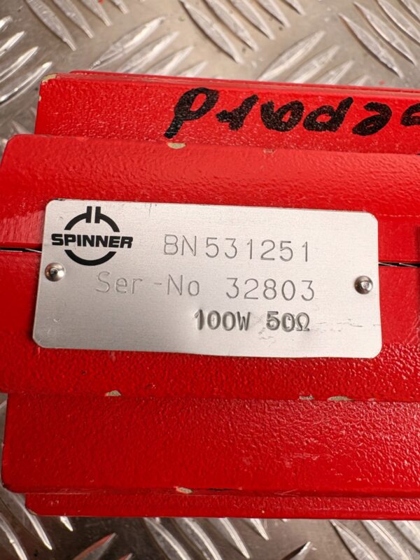 10-1414.jpg Spinner RF Dummy Load BN531251 100W 50 Ohm High Power Termination Red