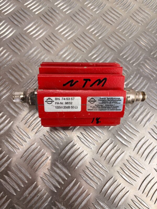 10-1417.jpg Spinner RF Attenuator BN745357 100W 20dB 50 Ohm High Power Dummy Load Red