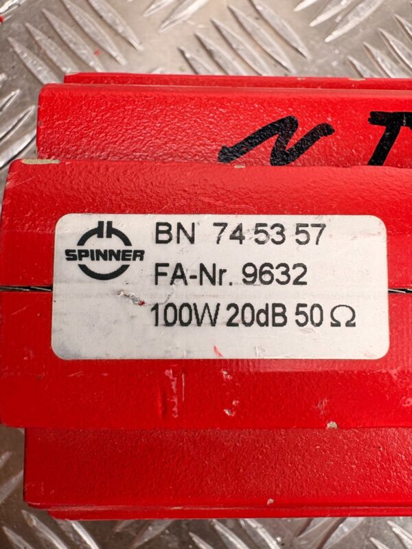 10-1418.jpg Spinner RF Attenuator BN745357 100W 20dB 50 Ohm High Power Dummy Load Red