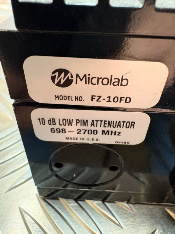 10-1495.jpg Microlab FZ-10FD 10dB Low PIM Attenuator 698-2700MHz High Power RF N-Type