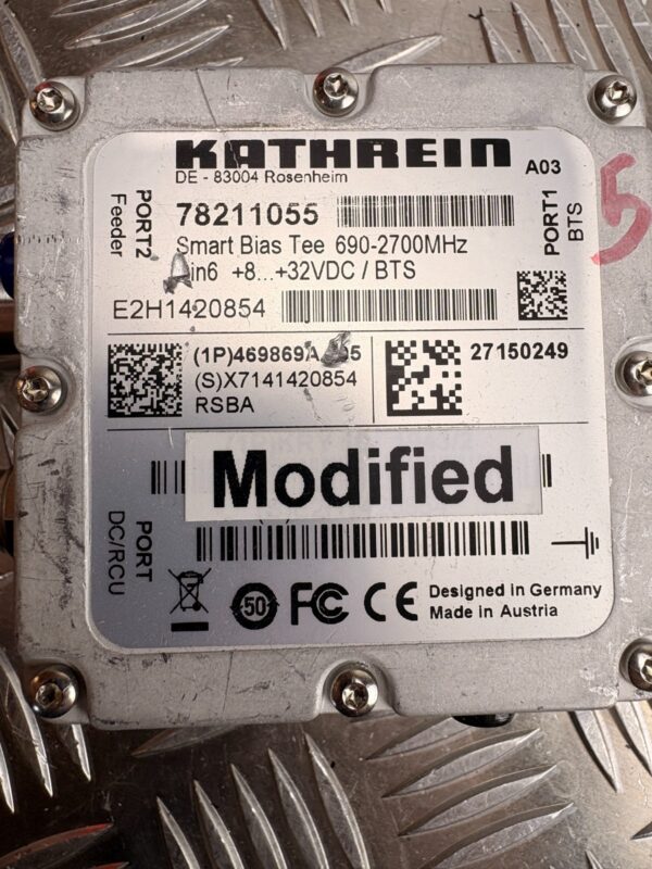 10-1506.jpg Kathrein 78211055 Smart Bias Tee 690-2700MHz +8 to +32VDC BTS RF Module