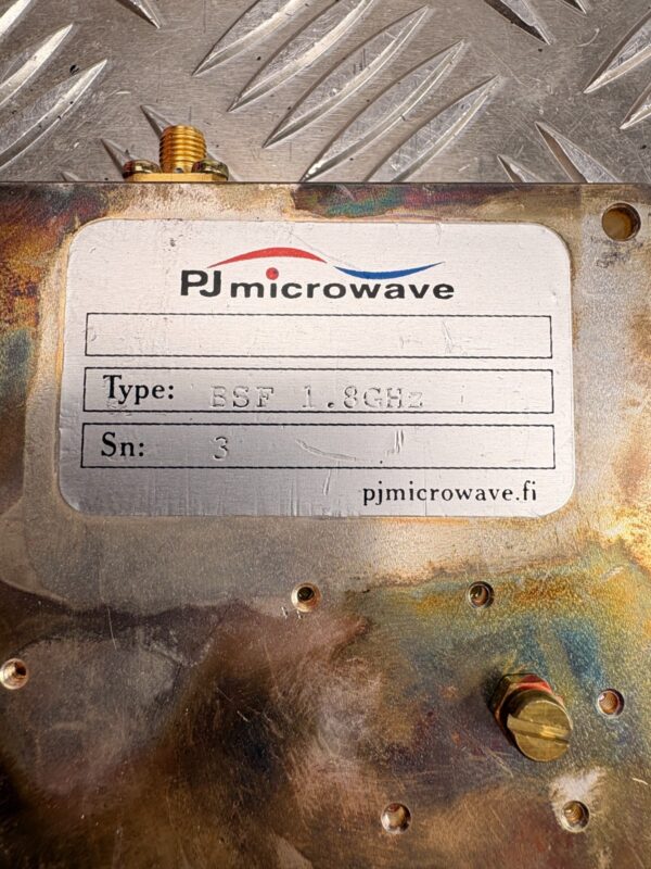 10-1608.jpg PJ Microwave BSF 1.8GHz RF Band Stop Filter 1.8 GHz SMA Lab Telecom