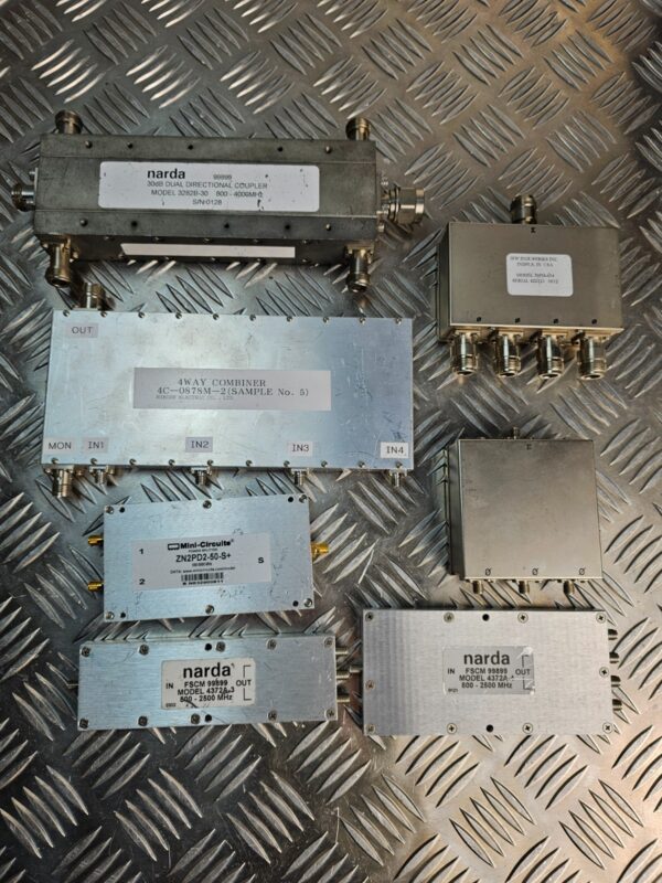 10-1703.jpg RF Microwave Lot – Narda Couplers, Mini-Circuits Splitter, 4-Way Combiner