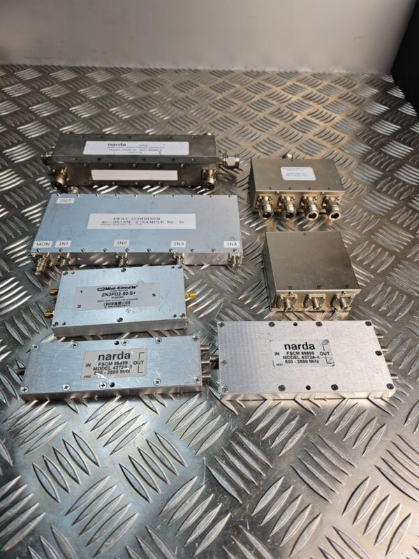 10-1704.jpg RF Microwave Lot – Narda Couplers, Mini-Circuits Splitter, 4-Way Combiner