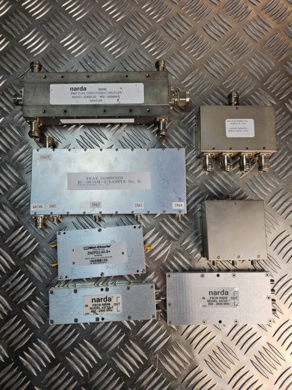 10-1705.jpg RF Microwave Lot – Narda Couplers, Mini-Circuits Splitter, 4-Way Combiner