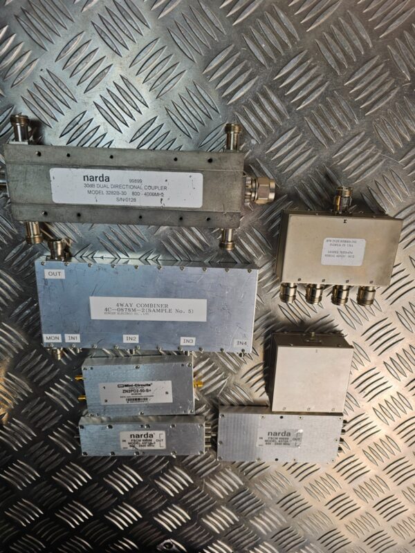 10-1706.jpg RF Microwave Lot – Narda Couplers, Mini-Circuits Splitter, 4-Way Combiner