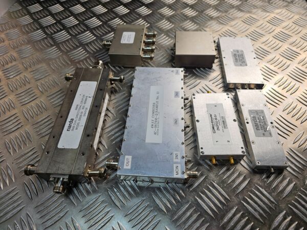10-1707.jpg RF Microwave Lot – Narda Couplers, Mini-Circuits Splitter, 4-Way Combiner