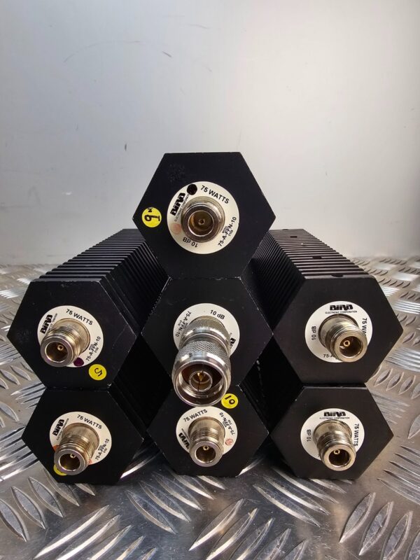10-1807.jpg Lot of 7 Bird RF Loads / Attenuators 75 W DC-3GHz – 50Ω