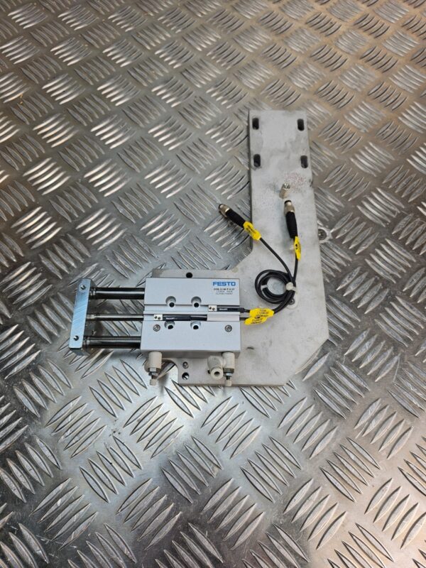 10-1824.jpg Festo DFM Guided Pneumatic Slide Cylinder w/ Sensors & Mounting Plate
