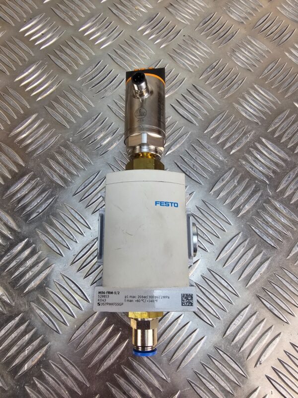 Festo MS6-FRM-1/2 Air Pressure Regulator w/ IFM PN7094 Sensor