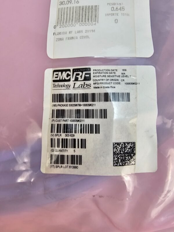 10-2208.jpg Florida RF Labs RF Test Cable SMS-235SP-80.0-SMR – 0.5m – Lot of 5 – New 0211