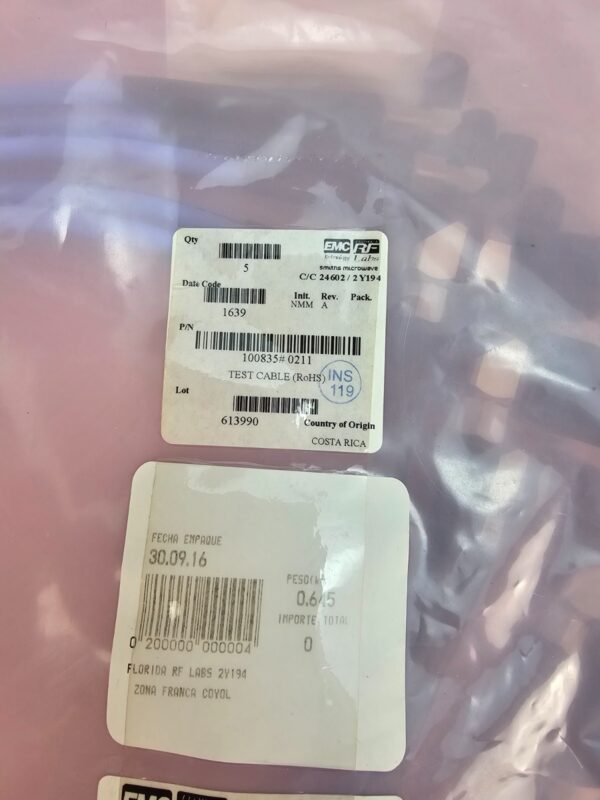 10-2209.jpg Florida RF Labs RF Test Cable SMS-235SP-80.0-SMR – 0.5m – Lot of 5 – New 0211