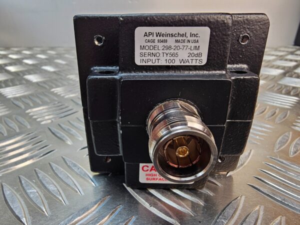 10-277.jpg API Weinschel 298-20-77-LIM 20dB RF Attenuator 100W N-Type