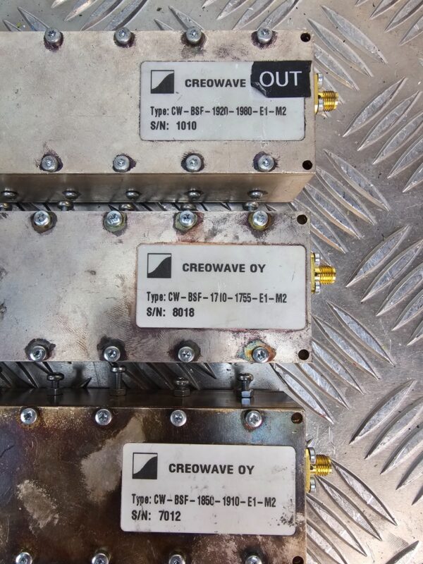 10-437.jpg Creowave RF Bandpass Filters Lot BSF 1710–1980 MHz Telecom (6 pcs)