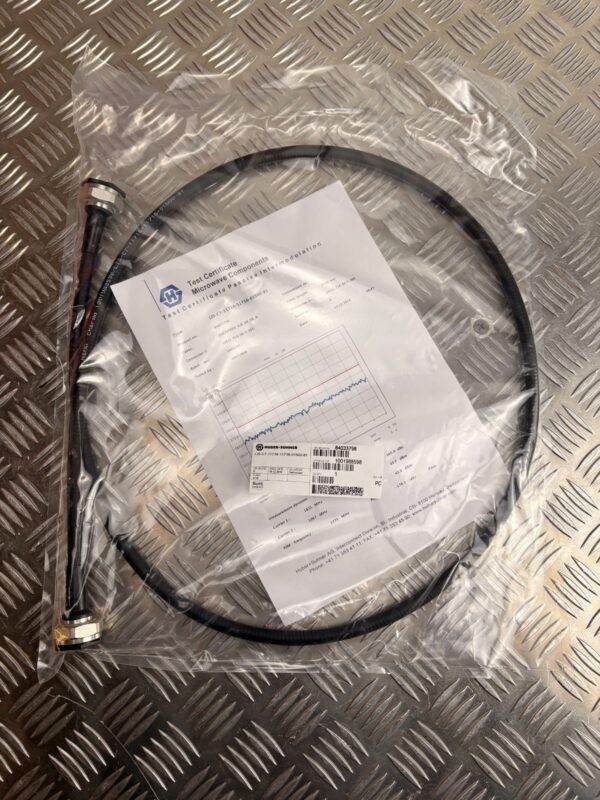 10-555.jpg Huber+Suhner RF Cable 1.5m 7/16 DIN Low PIM LIS-C7-11716 Test Cert NOS Sealed