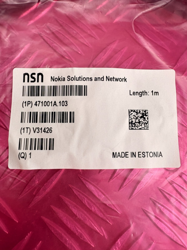 10-56.png Nokia NSN 471001A.103 V31426 1m Cable Assembly Made in Estonia NOS