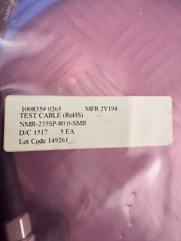 10-608.jpg EMC RF Labs NMR-235SP-80 RF Test Cable 1.5m N-Type Coaxial 50 Ohm Lot of 5 NOS