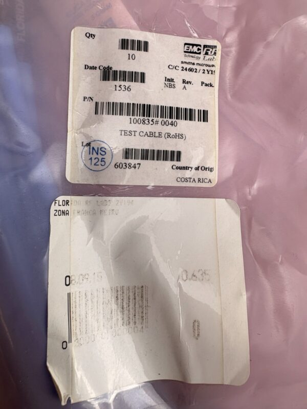 10-611.jpg EMC RF Labs RF Test Cable P/N 100835#0040 N-Type Coaxial Lot of 10