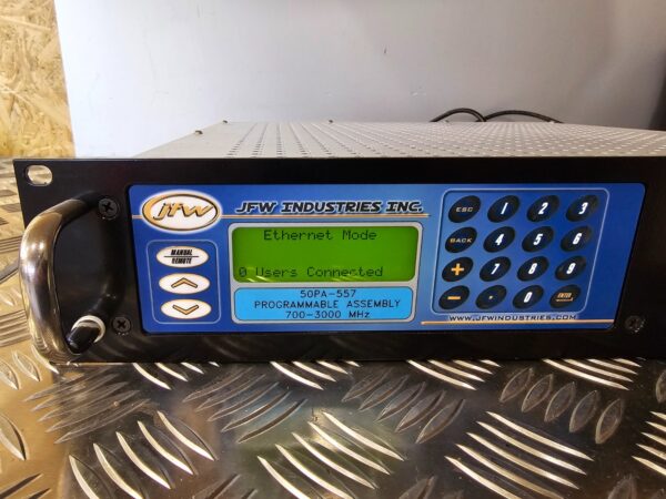 10-841.jpg JFW Industries 50PA-557 Programmable Attenuator Assembly 700–3000 MHz – USA 1410