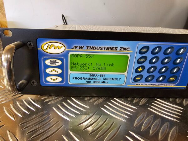 10-853.jpg JFW Industries 50PA-557 Programmable Attenuator Assembly 700–3000 MHz – USA 1730