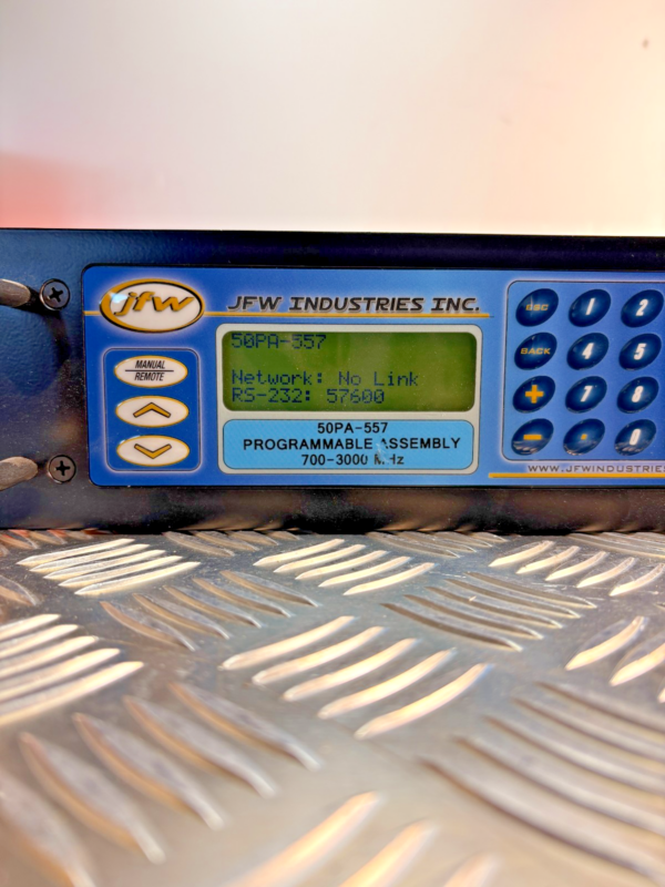10-87.png JFW Industries 50PA-557 N Programmable RF Attenuator 700-3000 MHz Rack Unit 1551