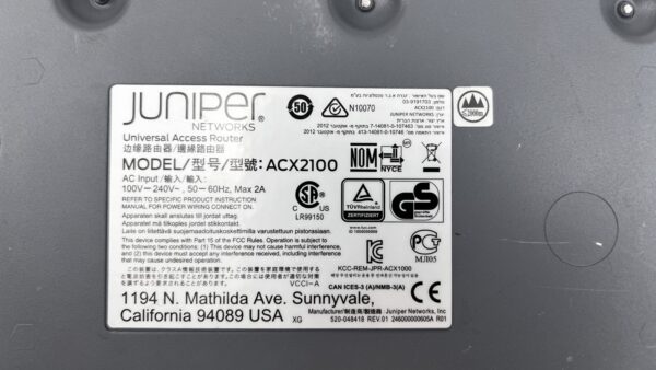 10-883.jpg Juniper Networks ACX2100-AC Universal Access Router – 1U Gigabit Ethernet