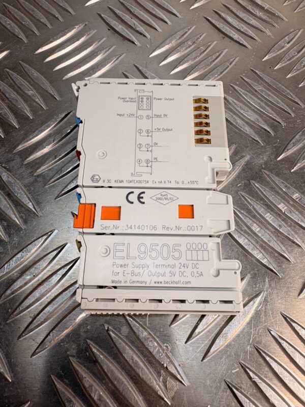 10-974.jpg Beckhoff EL9505 Power Supply Terminal 24V DC to 5V DC 0.5A E-Bus Module