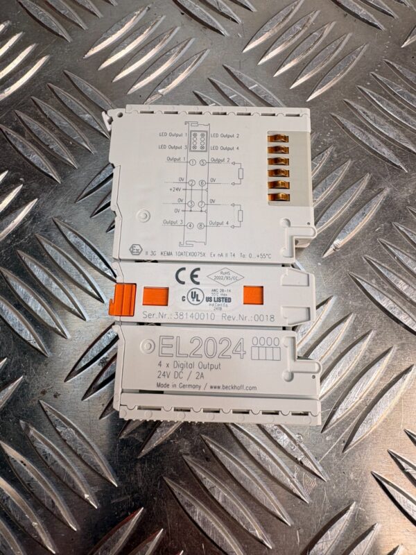 Beckhoff EL2024 4 Channel Digital Output 24V DC 2A EtherCAT PLC Module