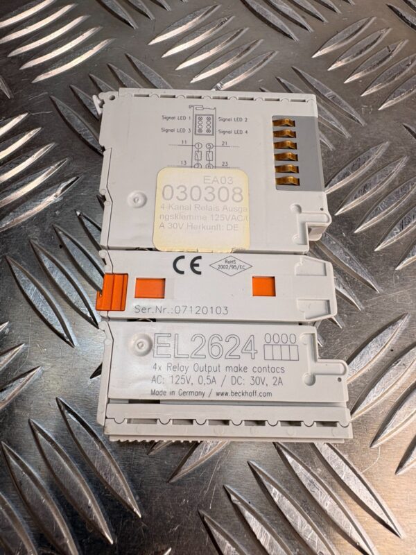 10-990.jpg Beckhoff EL2624 4 Channel Relay Output Terminal EtherCAT PLC Module 125VAC 30VDC