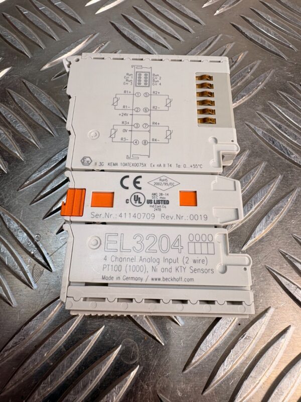 10-994.jpg Beckhoff EL3204 4 Channel Analog Input PT100 Temperature Terminal EtherCAT PLC
