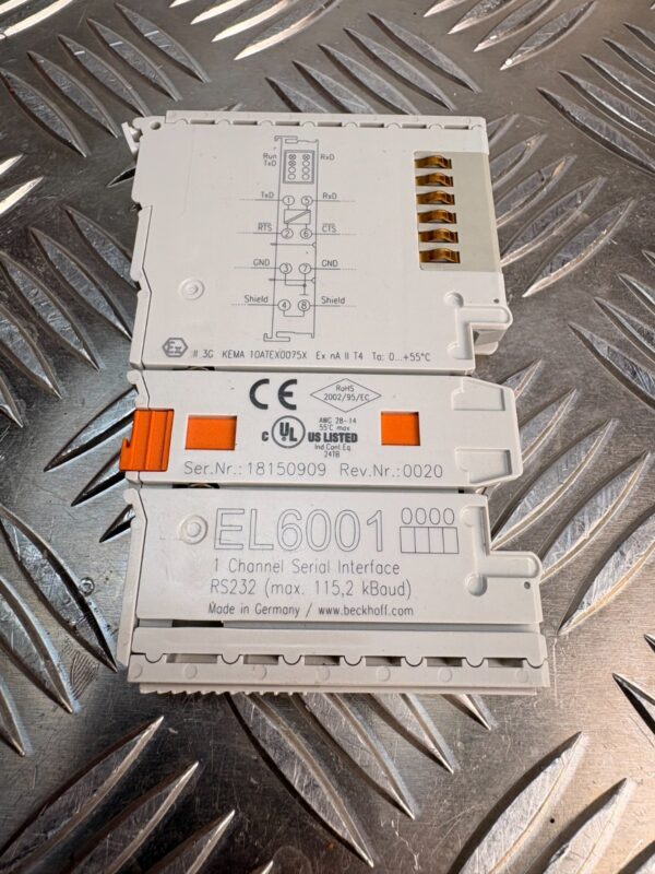 10-996.jpg Beckhoff EL6001 RS232 Serial Interface Terminal EtherCAT PLC Module