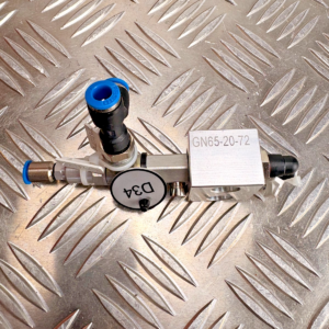 10-267.png Festo Pneumatic Flow Control Valve Assembly 184585 10 Bar w/ GN65-20-72 Block