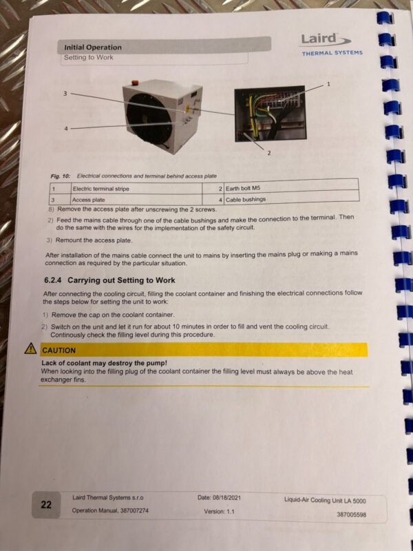 Laird LA 5000 Liquid-Air Cooling Unit 230V Industrial Laser Chiller w/ Manual