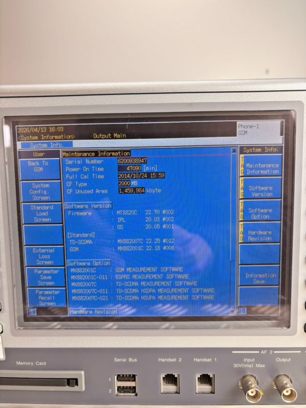 10-646.png Anritsu MT8820C Radio Communication Analyzer LTE WCDMA GSM Tester