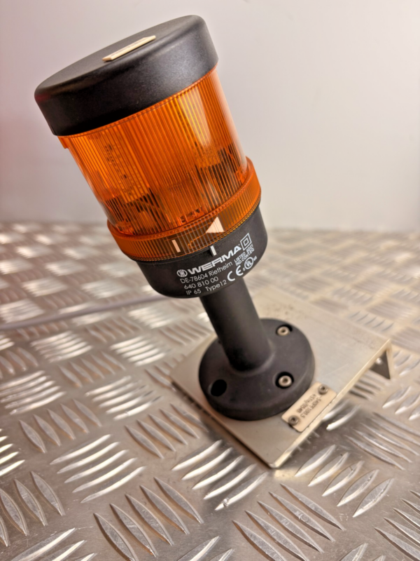 10-736.png WERMA 64081000 Amber Signal Beacon Warning Light IP65 Type12 Pole Mount