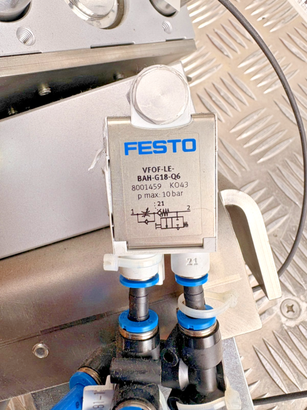 Festo Pneumatic Gripper Assembly VFQF-LE-BAH-G18-Q6 w/ Sensors & Mount
