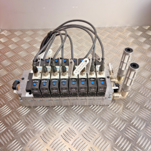 10-890.png Festo Valve Manifold Island Assembly VDMA NEV-01 w/ 8 Solenoid Valves Pneumatic