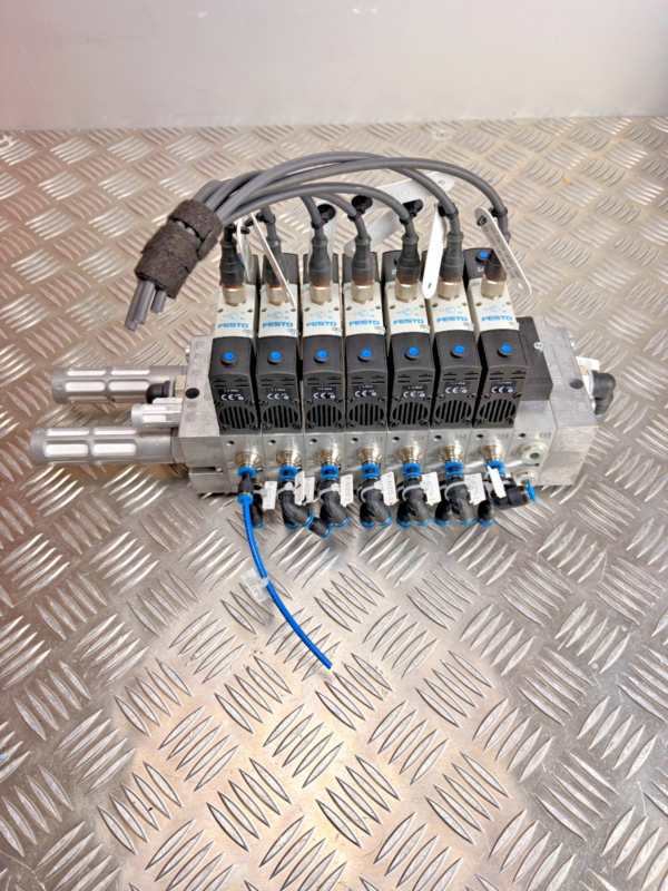 10-897.png Festo Pneumatic Valve Manifold Island 7 Station Solenoid Valve Assembly NEV-01-V